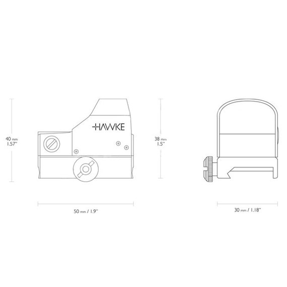 Приціл коліматора Hawke Reflex Sight, 5 MOA, weaver (12131), зображення 3