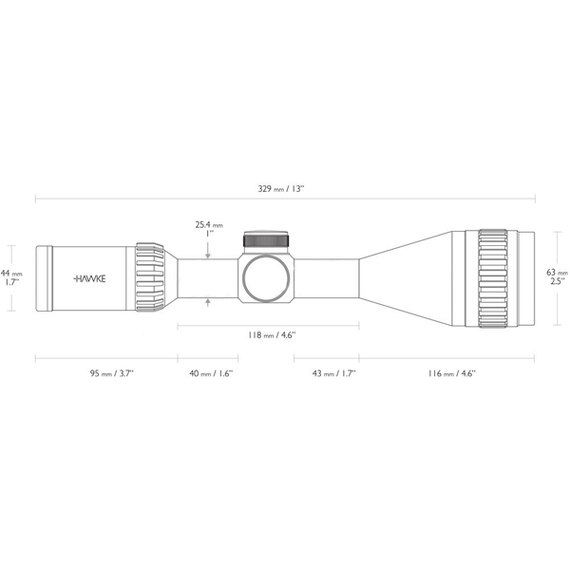 Прицел оптический Hawke Airmax 4-12x50 AO, 1", AMX (13140), изображение 5
