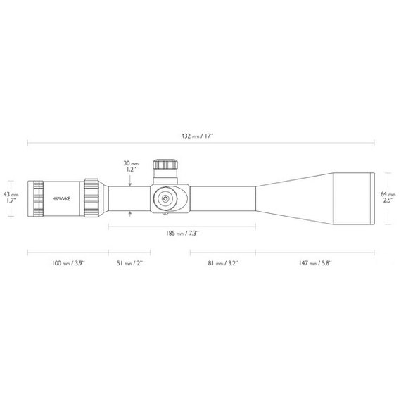 Приціл оптичний Hawke Sidewinder 8-32x56 SF (20x 1/2 Mil Dot IR) 925710, зображення 4