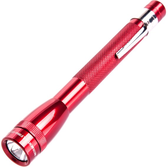 Фонарь Mini Maglite AAA (красный), карманный клип и 2 батареи (M3А036R)