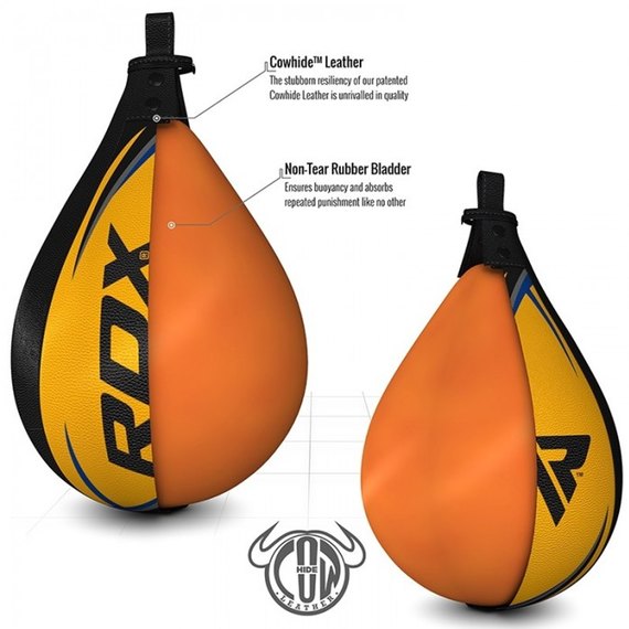 Пневмогруша боксерская RDX 2Y Boxing Speed Ball Leather Multi Yellow/Blue (353_30310), изображение 5
