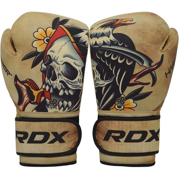 Боксерські рукавички RDX T14 HARRIER Brown Tattoo 14 ун. (2677_40285), Вага: 14 унцій, зображення 2