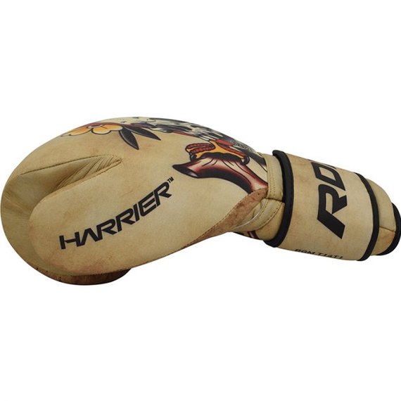 Боксерські рукавички RDX T14 HARRIER Brown Tattoo 14 ун. (2677_40285), Вага: 14 унцій, зображення 7