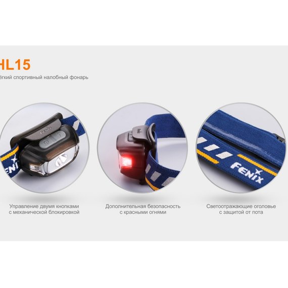 Ліхтар налобний Fenix HL15bl синій, зображення 10