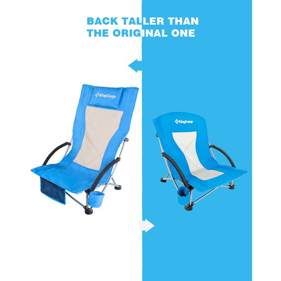 Раскладное кресло KingCamp High backed beach chair blue KC1901, изображение 7