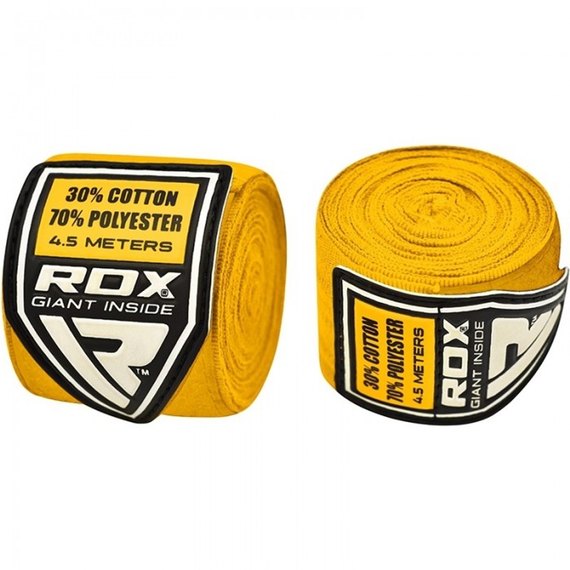 Бинты боксерские RDX Fibra Yellow 4.5 м (546_10406), Цвет: Жёлтый