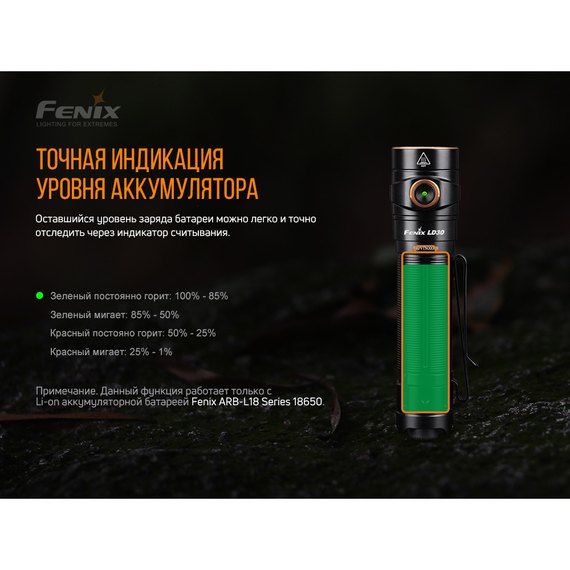 Ліхтар ручний Fenix LD30 з акумулятором (LD30bi), зображення 5
