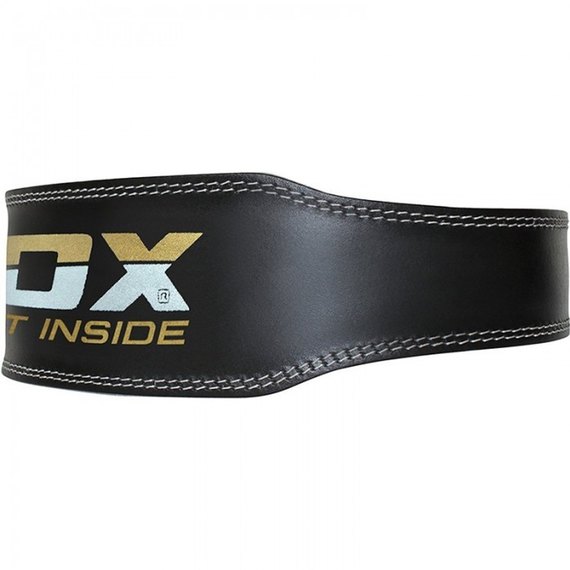 Пояс для тяжелой атлетики RDX 4 кожа Black Gold S (435_20405), Размер: S, изображение 3