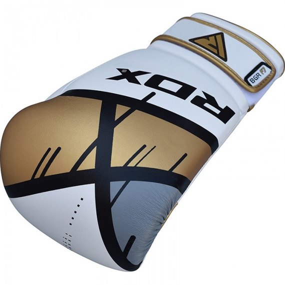 Боксерские перчатки RDX F7 Ego Golden 8 ун. (2855_10122), Вес: 8 унций, Цвет: Белый/Золотой, изображение 3