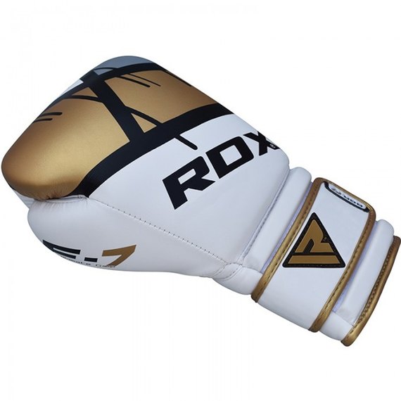 Боксерские перчатки RDX F7 Ego Golden 8 ун. (2855_10122), Вес: 8 унций, Цвет: Белый/Золотой, изображение 5