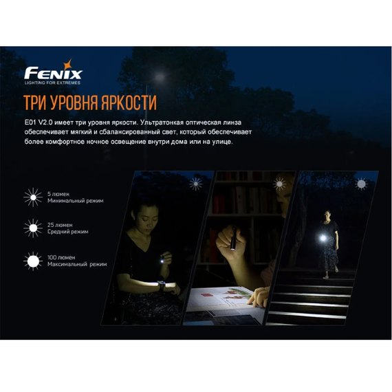 Фонарь ручной Fenix E01 V2.0 голубой (E01V20blue), изображение 5