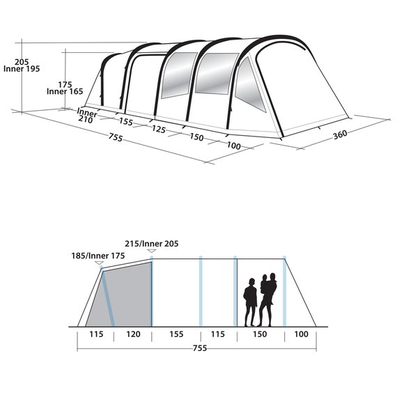 Намет Easy Camp Arena Air 600 Aqua Stone 928287, зображення 10