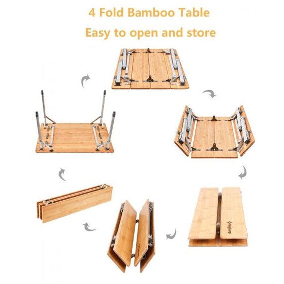 Складной стол KingCamp Bamboo 6550 Yellow KC2018, изображение 7