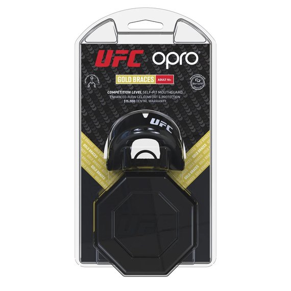 Капа для бокса OPRO Gold Braces UFC (возраст 11+) Hologram Black Metal/Silver (art.002262001), изображение 9