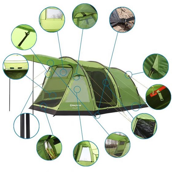 Палатка KingCamp Milan 5 Green KT3058, изображение 2