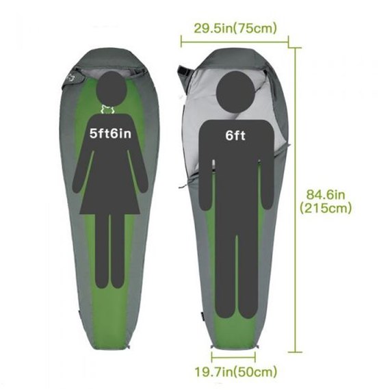 Спальний мішок Atepa Compact 1000 L Moss green AS2002, Сторона застібки: Ліва, Колір: Green, зображення 3