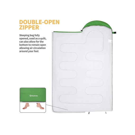 Спальный мешок KingCamp Oasis 250XL L Green KS3222, Цвет : Зелёный, изображение 3