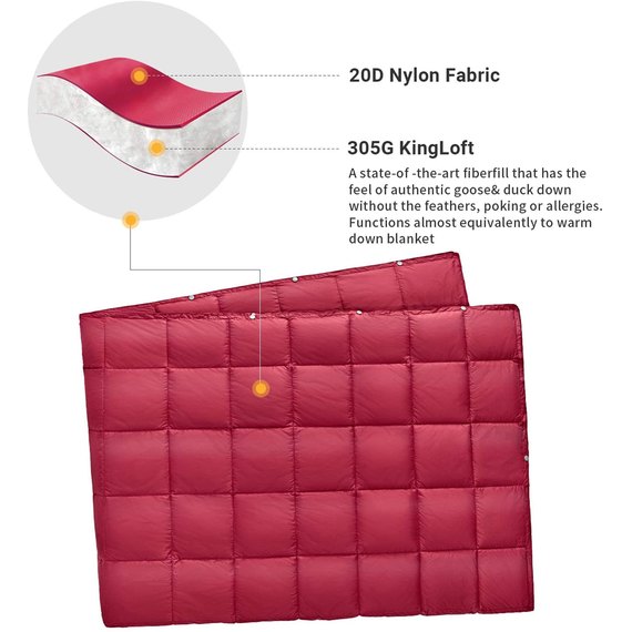 Спальный мешок KingCamp Smart 540 L Wine KS2013, Цвет : Красный, изображение 3