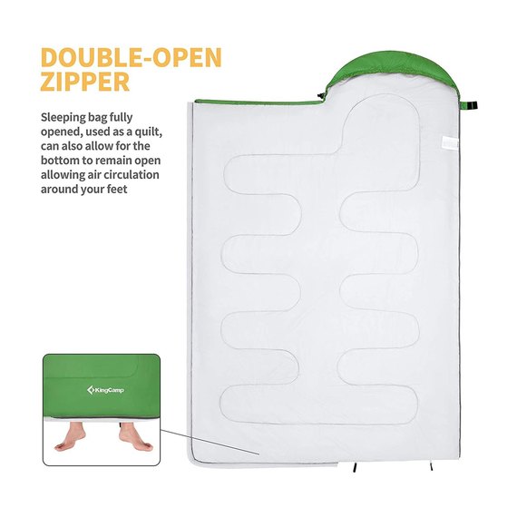 Спальный мешок KingCamp Oasis 250XL R Green KS3222, Цвет : Зелёный, изображение 5