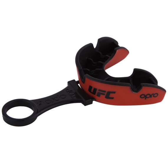 Капа для боксу OPRO Junior Silver UFC Hologram Red/Black (art.002265001), Колір: Червоний/Чорний, зображення 3