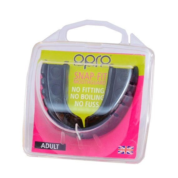 Капа для бокса OPRO Junior Snap-Fit Jet Black (art.002143001), Цвет: Чёрный, изображение 4