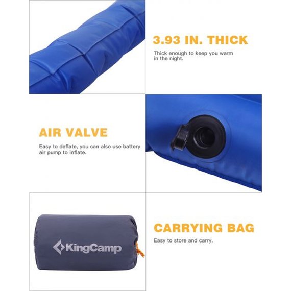Надувной коврик KingCamp Pump Airbed Single Blue KM3588, изображение 6