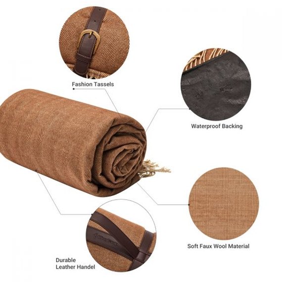 Пикниковый коврик KingCamp MERIDA BEIGE/COFFEE KP2012, изображение 2