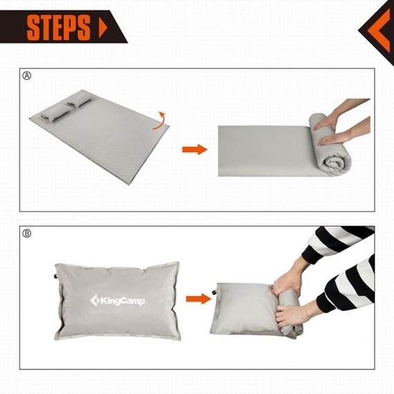 Самонадувающийся коврик KingCamp Comfort Double Ⅱ Medium grey KM3594, изображение 2
