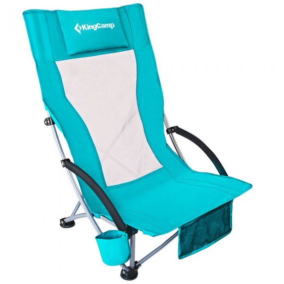 Складное кресло KingCamp High backed beach chair Cyan KC1901