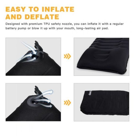Надувной коврик KingCamp Deluex Comfort Black KM1904, изображение 8