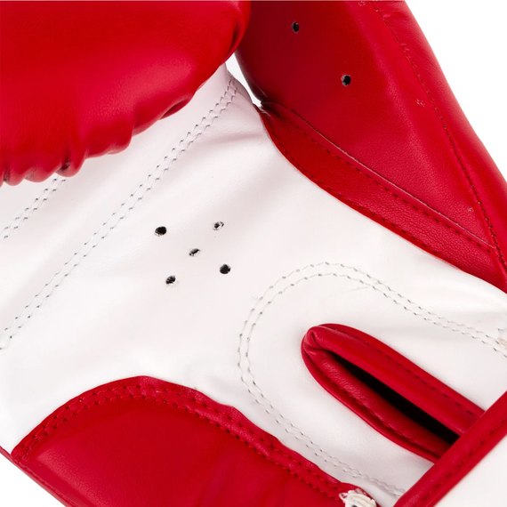 Боксерські рукавички PowerPlay 3004 JR Червоно-білі 8 ун (PP_3004JR_8oz_Red / White), Вага: 8 унцій, зображення 6
