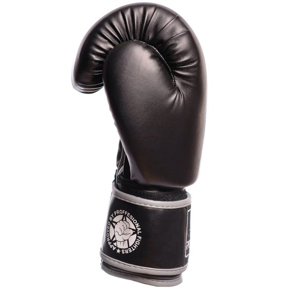 Боксерські рукавички PowerPlay 3010 Чорно-сірі 12 ун (PP_3010_12oz_Black / Grey), Вага: 12 унцій, зображення 5