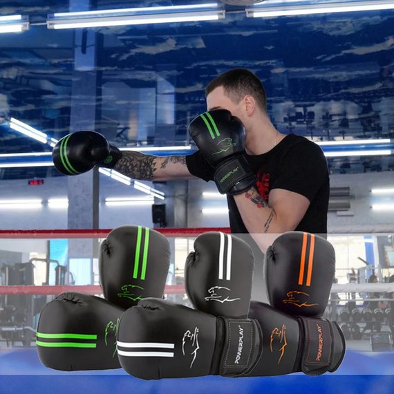 Боксерські рукавички PowerPlay 3016 Чорно-зелені 12 ун (PP_3016_12oz_Black / Green), Вага: 12 унцій, зображення 7