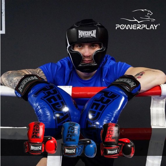 Боксерські рукавички PowerPlay 3017 Чорні карбон 14 ун (PP_3017_14oz_Black), Вага: 14 унцій, зображення 11