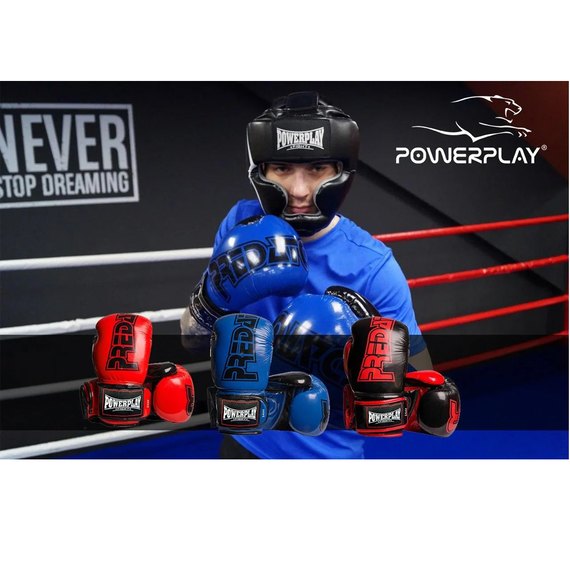 Боксерські рукавички PowerPlay 3017 Чорні карбон 10 ун (PP_3017_10oz_Black), Вага: 10 унцій, зображення 8