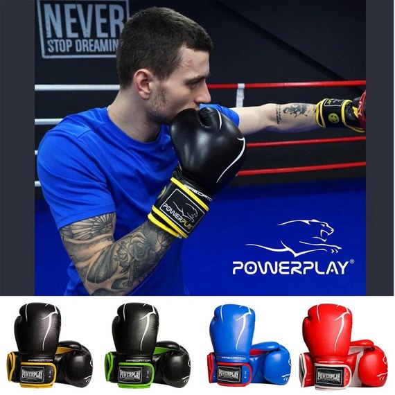 Боксерские перчатки PowerPlay 3018 Синие 16 ун (PP_3018_16oz_Blue), Вес: 16 унций, изображение 5