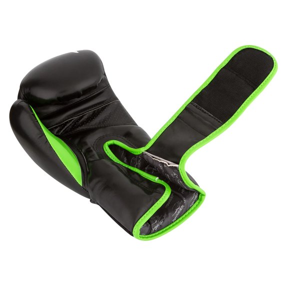 Боксерские перчатки PowerPlay 3018 Черно-зеленые 16 ун (PP_3018_16oz_Black/Green), Вес: 16 унций, Цвет: Чёрный/Зелёный, изображение 5