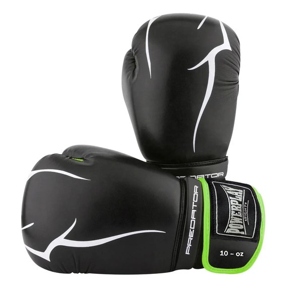 Боксерские перчатки PowerPlay 3018 Черно-зеленые 8 ун (PP_3018_8oz_Black/Green), Вес: 8 унций, Цвет: Чёрный/Зелёный, изображение 2