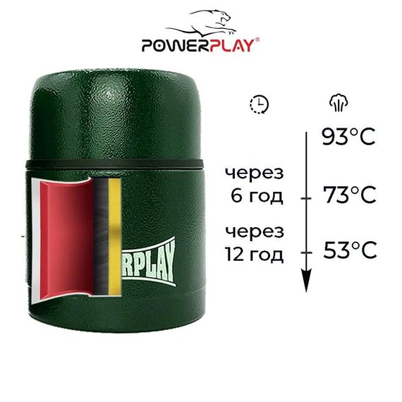 Термос пищевой PowerPlay 9003 Зеленый 500 мл (PP_9003_500ml_Green), изображение 5