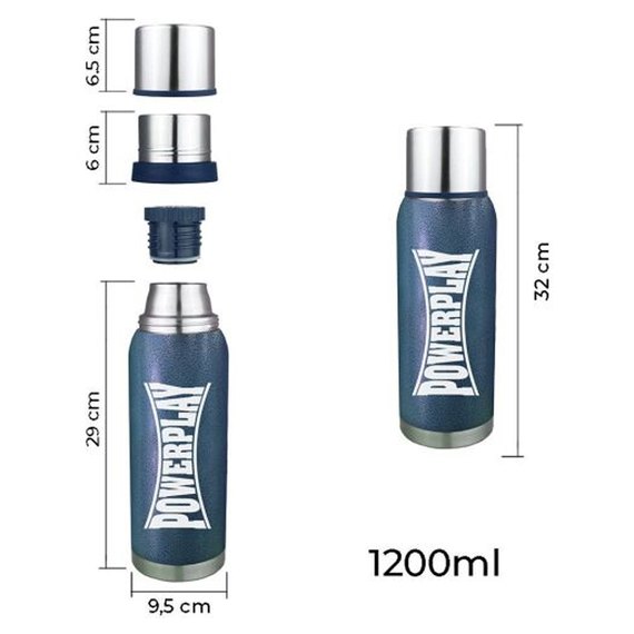 Термос PowerPlay 9001 Синий 1200 мл (PP_9001_1200ml_Blue), изображение 7