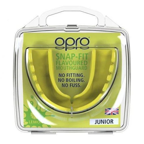 Капа для боксу OPRO Junior Snap-Fit Lemon Yellow Flavoured (art.002143007), Колір: Жовтий, зображення 2