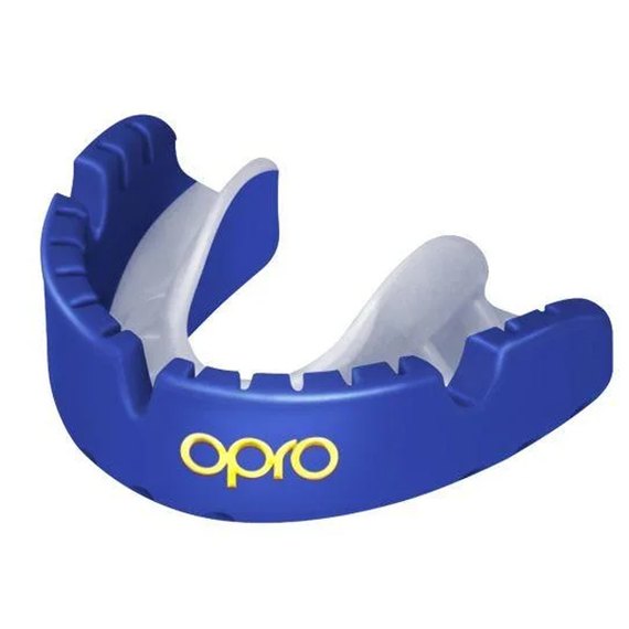 Капа для бокса OPRO Self-fit GEN4 Gold Braces Prl Blue/Prl (art.002227006), Цвет: Синий, изображение 2