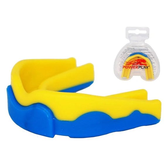 Капа для боксу PowerPlay 3301 JR Жовто-синя (PP_3301_JR_Blue/Yellow), Колір: Жовтий/Синій, зображення 3