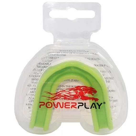 Капа для бокса PowerPlay 3302 JR Зелено-белая (PP_3302_JR_White/Green), Цвет: Зелёный/Белый, изображение 4