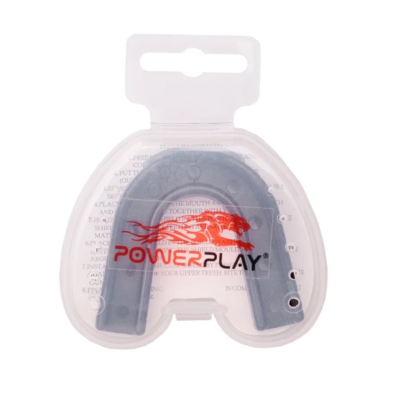 Капа для бокса PowerPlay 3303 SR Черно-серая (PP_3303_SR_Black/Grey), Цвет: Чёрный/Серый, изображение 4