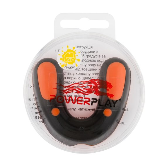 Капа для боксу PowerPlay 3315 SR (вік 11+) Оранжево-чорна/Lemon (PP_3315_SR_BLACK/OR/LEMON), зображення 3