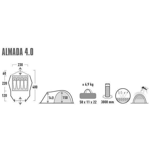 Намет High Peak Almada 4.0 Nimbus Grey (11571) 928133, зображення 9