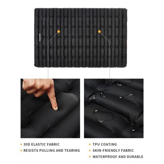 Самонадувний матрац KingCamp Super Comfort Double Black KM1906, зображення 3