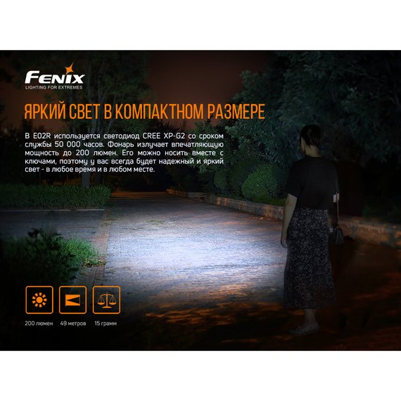 Ліхтар ручний Fenix E02R синій (E02Rbl), зображення 4