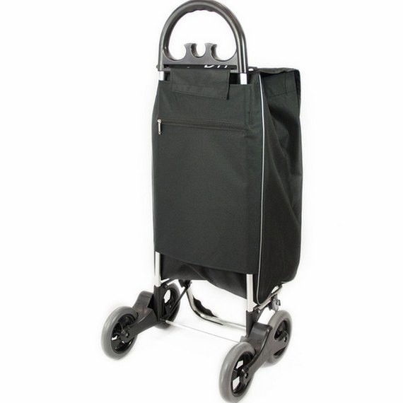 Сумка-тележка Aurora Avanti 4 Basic 50 Black/Grey Flower 926879, Цвет: Чёрный/Серый, изображение 2